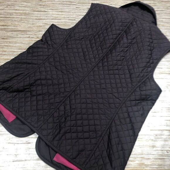 Y-321 TALBOTS Womens Full Zip Quilted Vest Down Insulated BROWN sz S - Picture 2 of 2